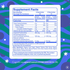 Label view showing Cognizin Citicoline and phosphatidylserine ingredients