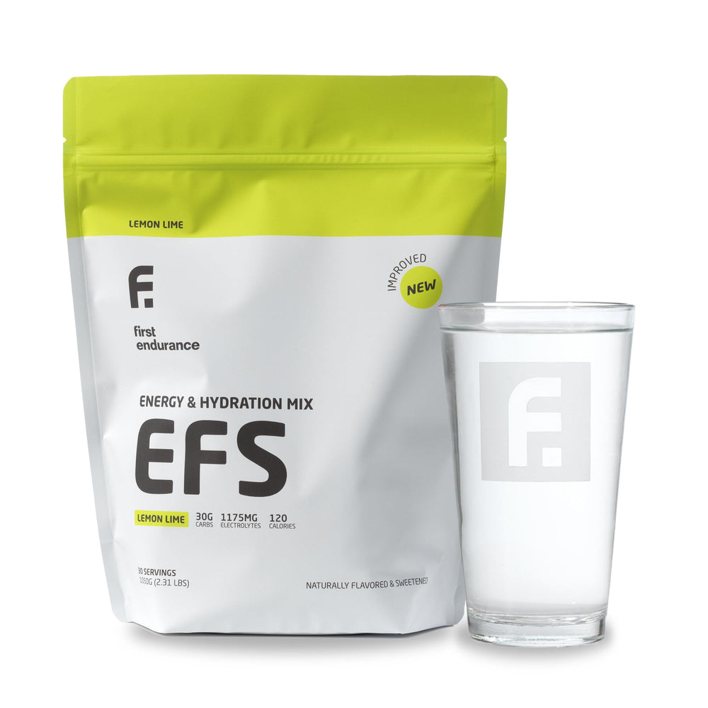 First Endurance EFS Hydration bottle pour shows easy mixing for steady energy during workouts