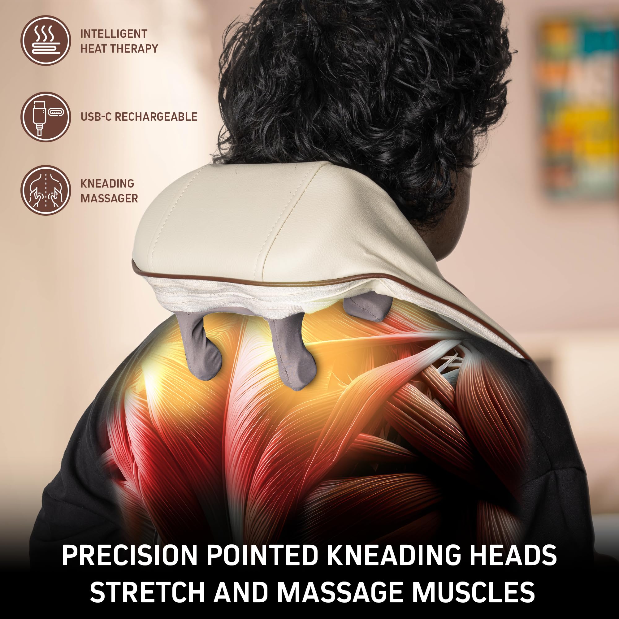 FIRSTHEALTH massager at a desk for office-based relaxation