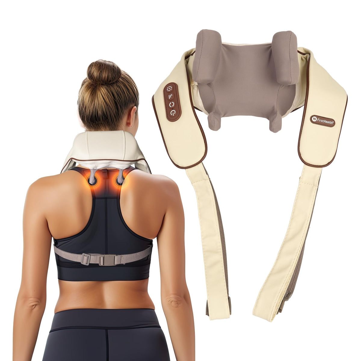 FIRSTHEALTH neck and shoulder massager with heat for relaxing neck tension at home