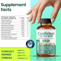 FIRSTORGANIC Candiclear Detox Pro+ label nutrition for transparency and trust