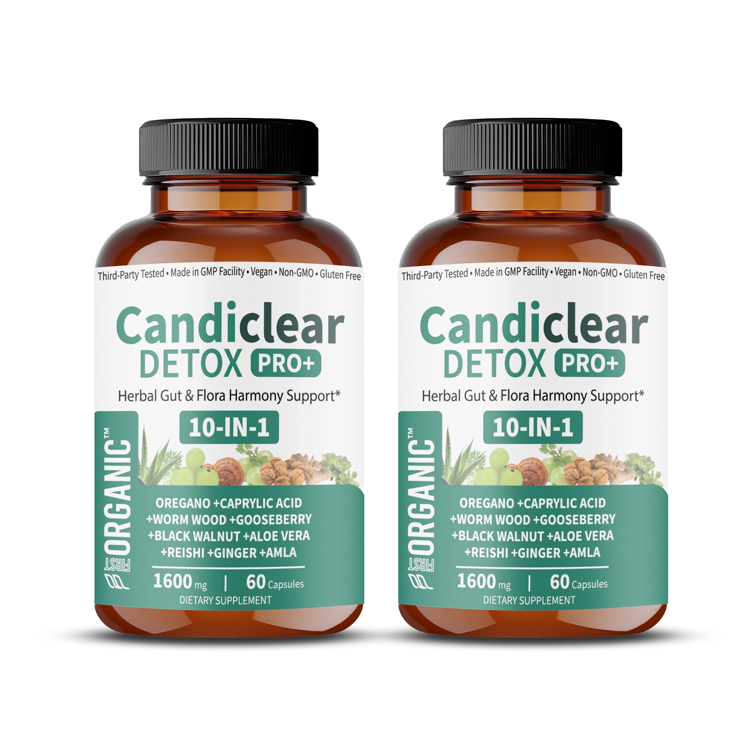 FIRSTORGANIC Candiclear Detox Pro+ pack 2 front view for convenient daily gut balance