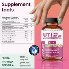 FIRSTORGANIC UTI Flora & Odor Pro+ vaginal probiotics (10 Billion CFUs) for resilient wellness.
