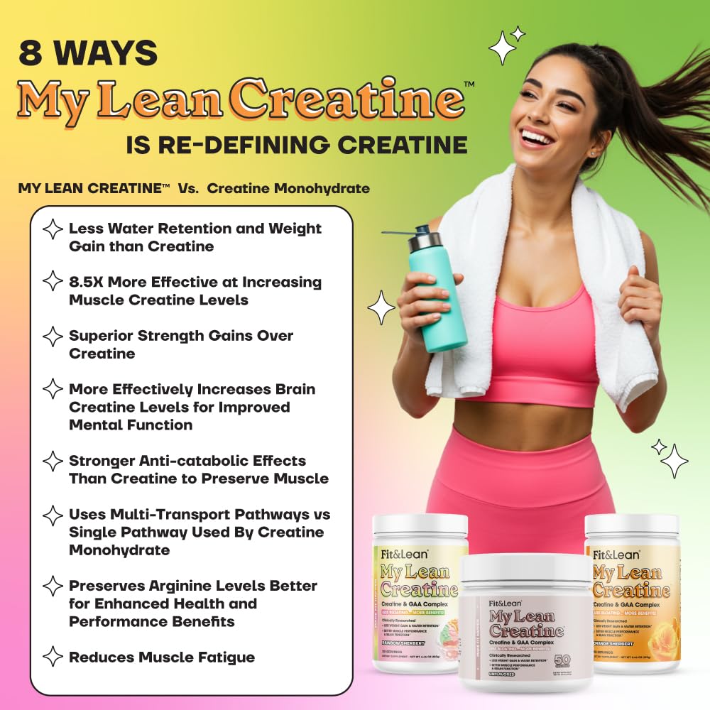 Fit & Lean Creatine Women dissolves easily in water for a clean, unflavored mix.