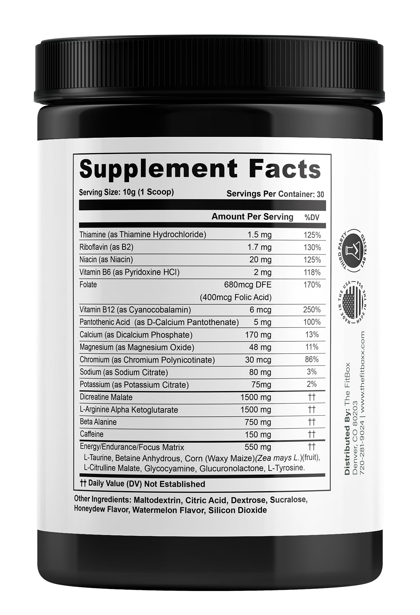 Serving scoop of FocusDrive powder ready for a workout session