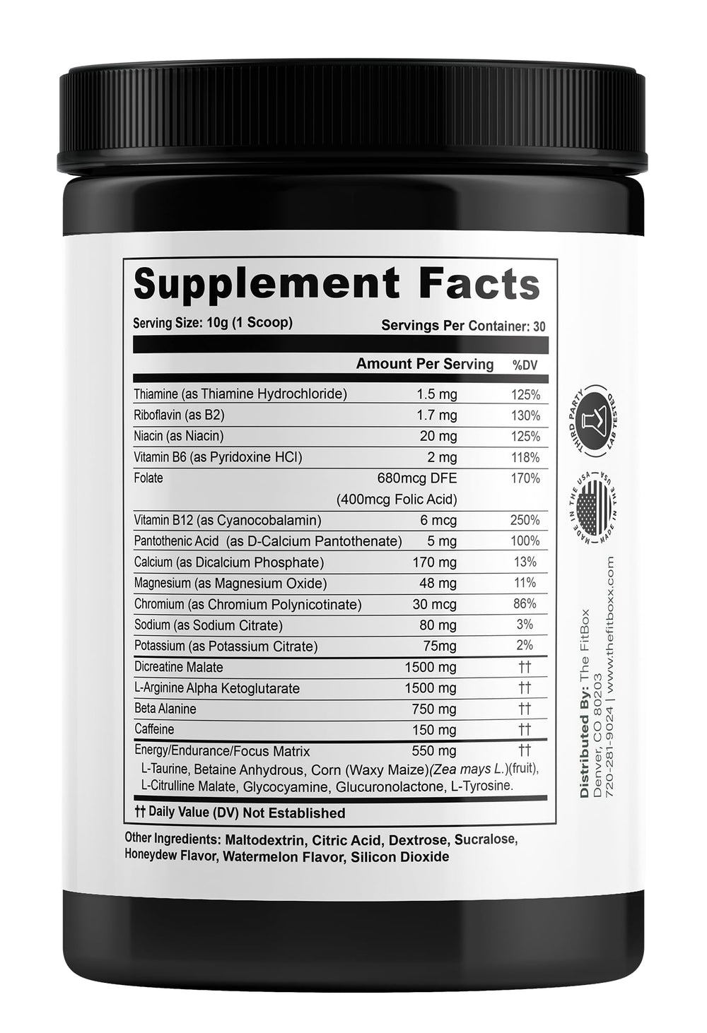 Serving scoop of FocusDrive powder ready for a workout session