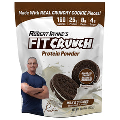 Fit Crunch Tri-Blend whey milk cookies bag showing real cookie pieces for high-protein flavor.