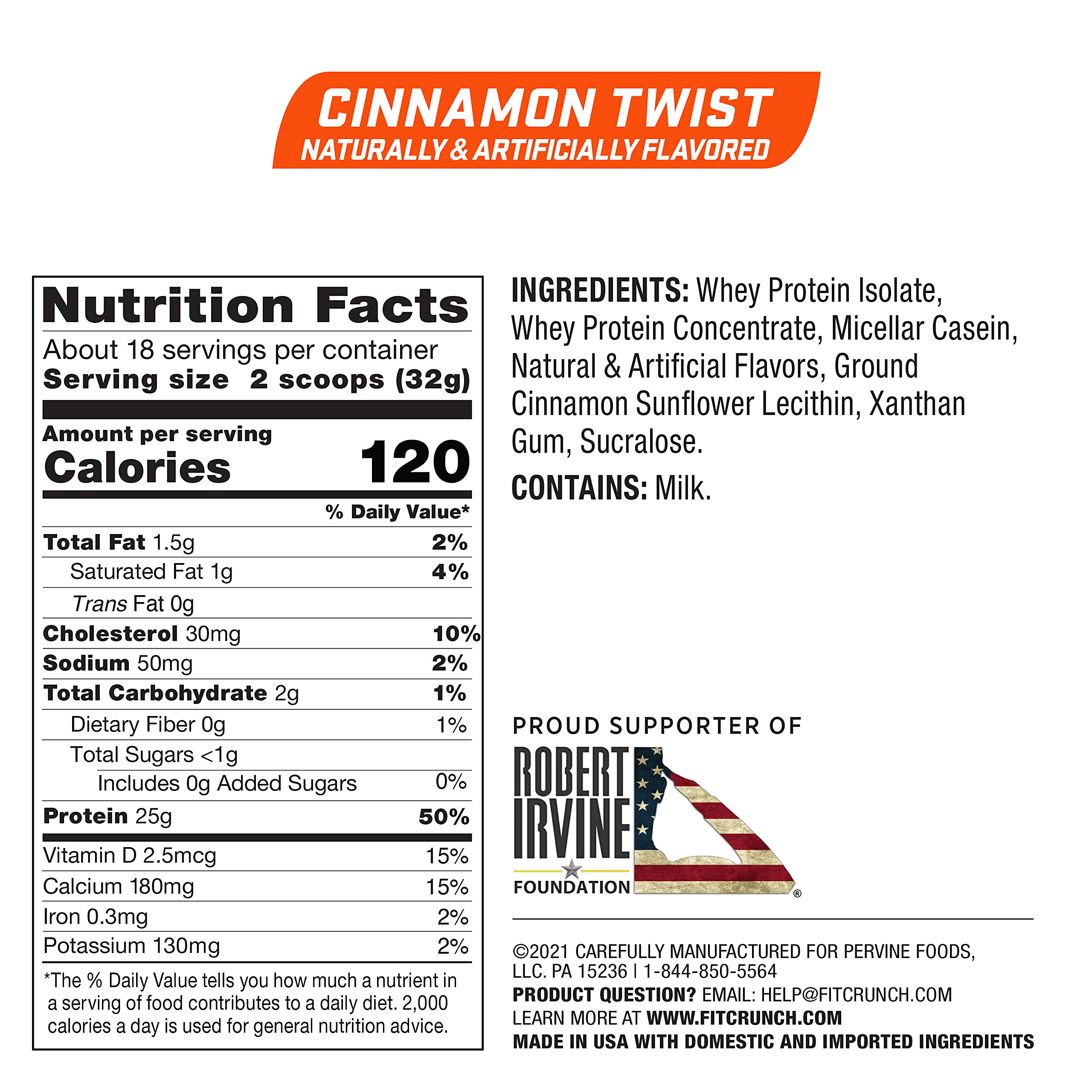 Fit Crunch Cinnamon Twist bake-friendly protein for muffins and pancakes