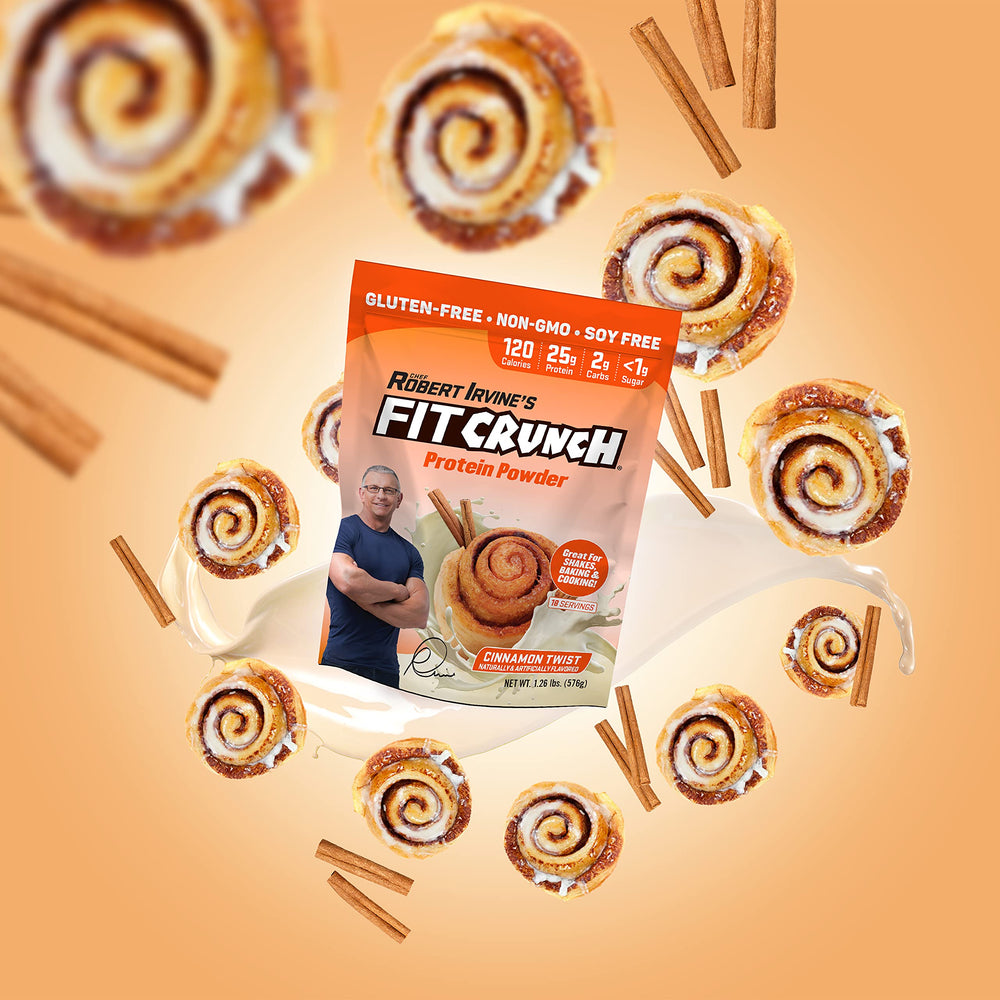 Fit Crunch Cinnamon Twist gluten-free and soy-free protein option