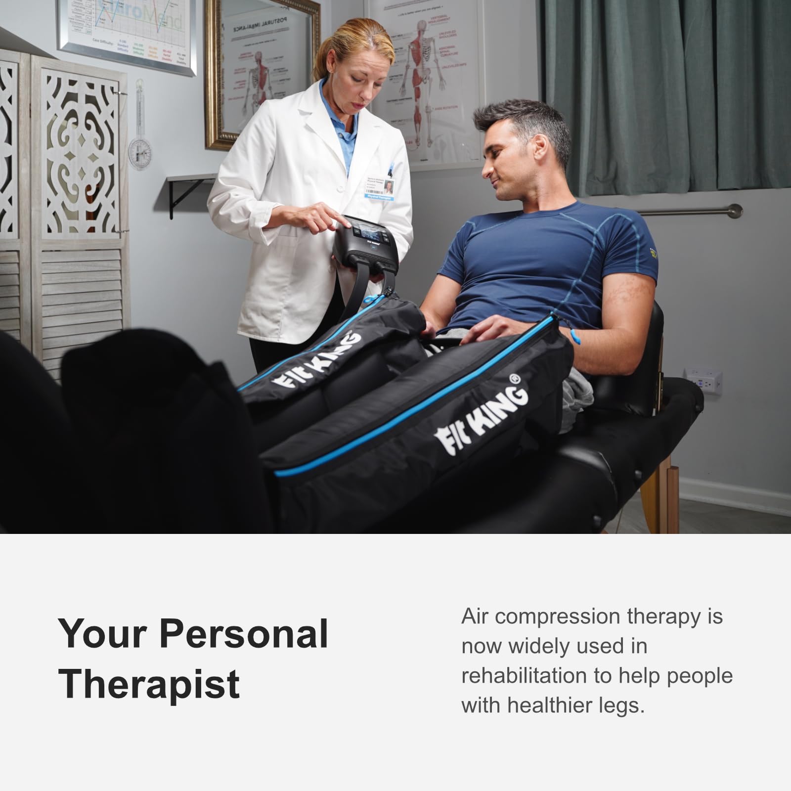 Digital control unit lets you customize modes and pressures.