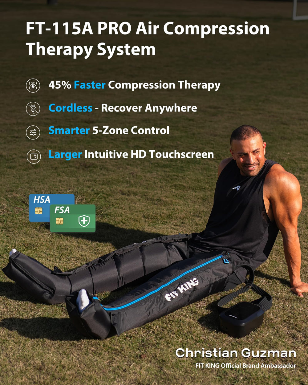 FT-115A with 5-zone precision control for targeted leg massage relief