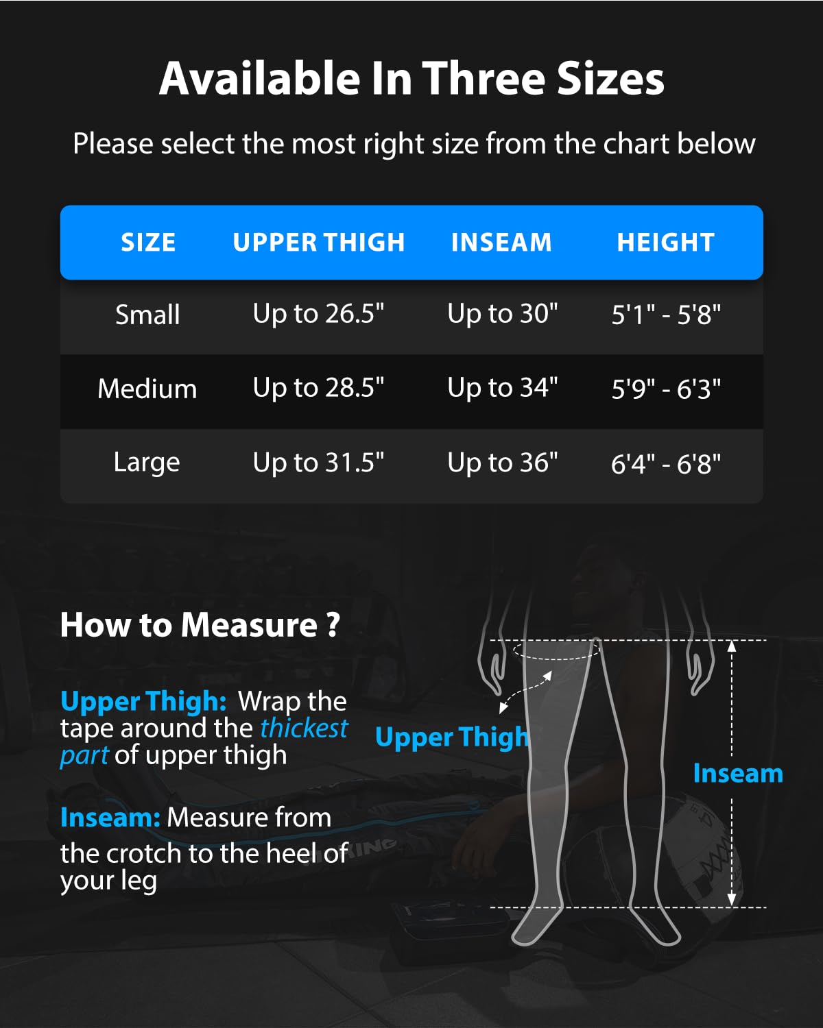 FIT KING full-leg compression delivers 360-degree massage for enhanced leg comfort.