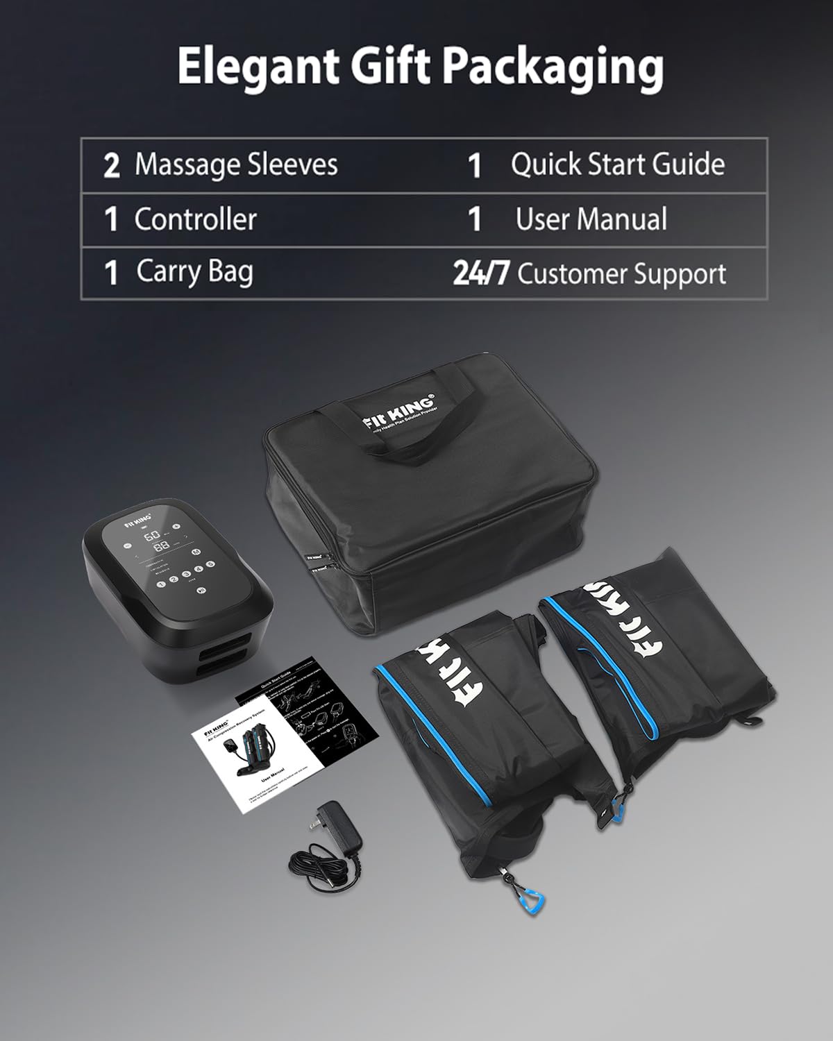 FIT KING offers full-leg and single-leg massage options for personalized care.