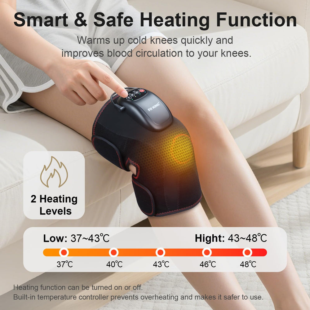 FIT KING knee massager airbags compress knee, calf, and thigh for targeted relief.