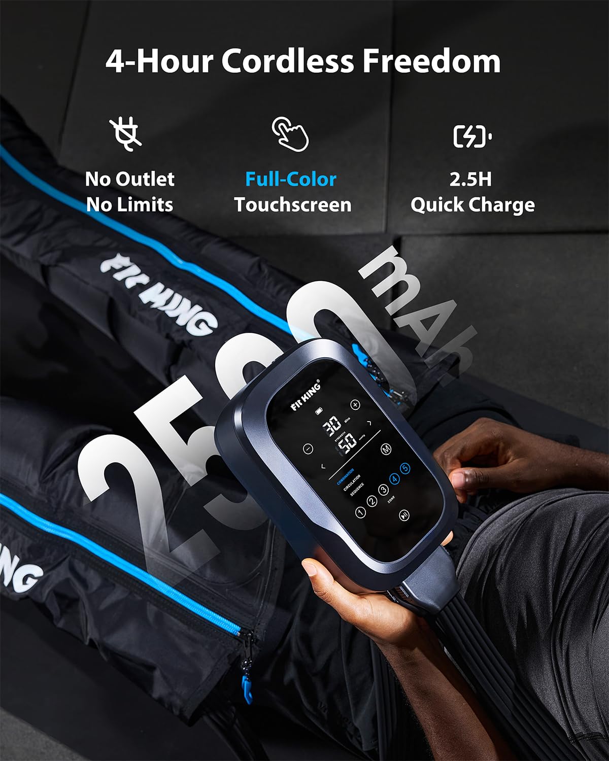 FIT KING portable carry bag supports easy transport for on-the-go recovery.