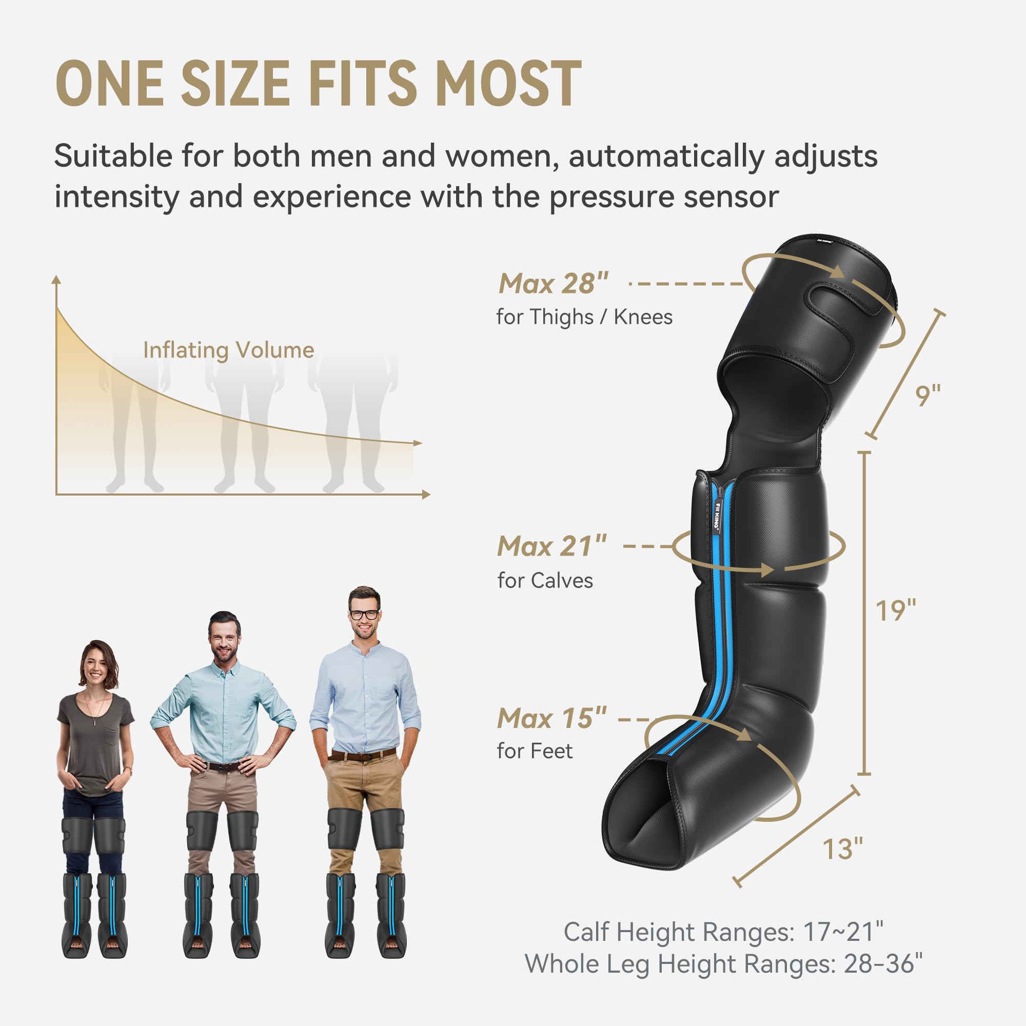 FIT KING zipper design makes putting on and off simple for all users.