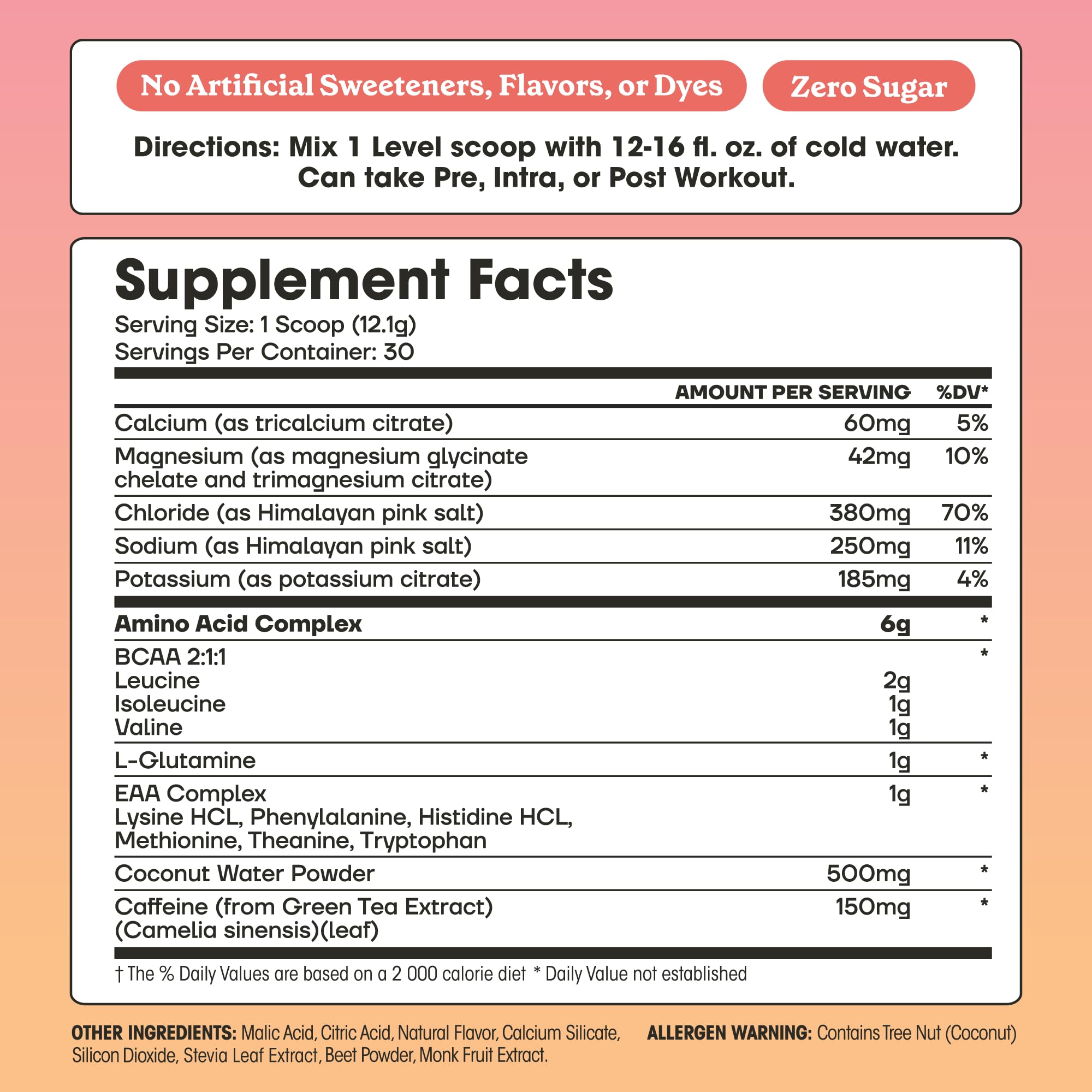 Scoop-dispense shot of Fit & Lean amino hydration mix for pre-workout energy