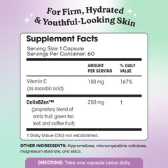 Graphic showing CollaVen ingredients suggesting collagen rebuilding and hydration benefits.