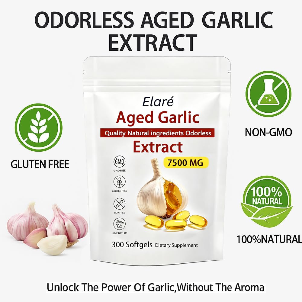Bottled FITactic Elare aged garlic with storage tip for preventing sticking