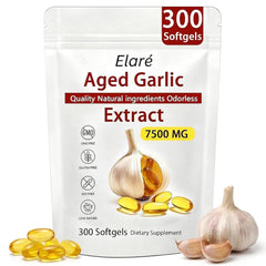 FITactic Elare aged garlic extract bottle shows odorless capsules for daily use