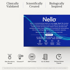 FITBIOMICS Nella gluten-free vegan label indicates dietary suitability.