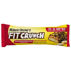 Fit Crunch 6-layer baked bar cross-section shows texture and protein.
