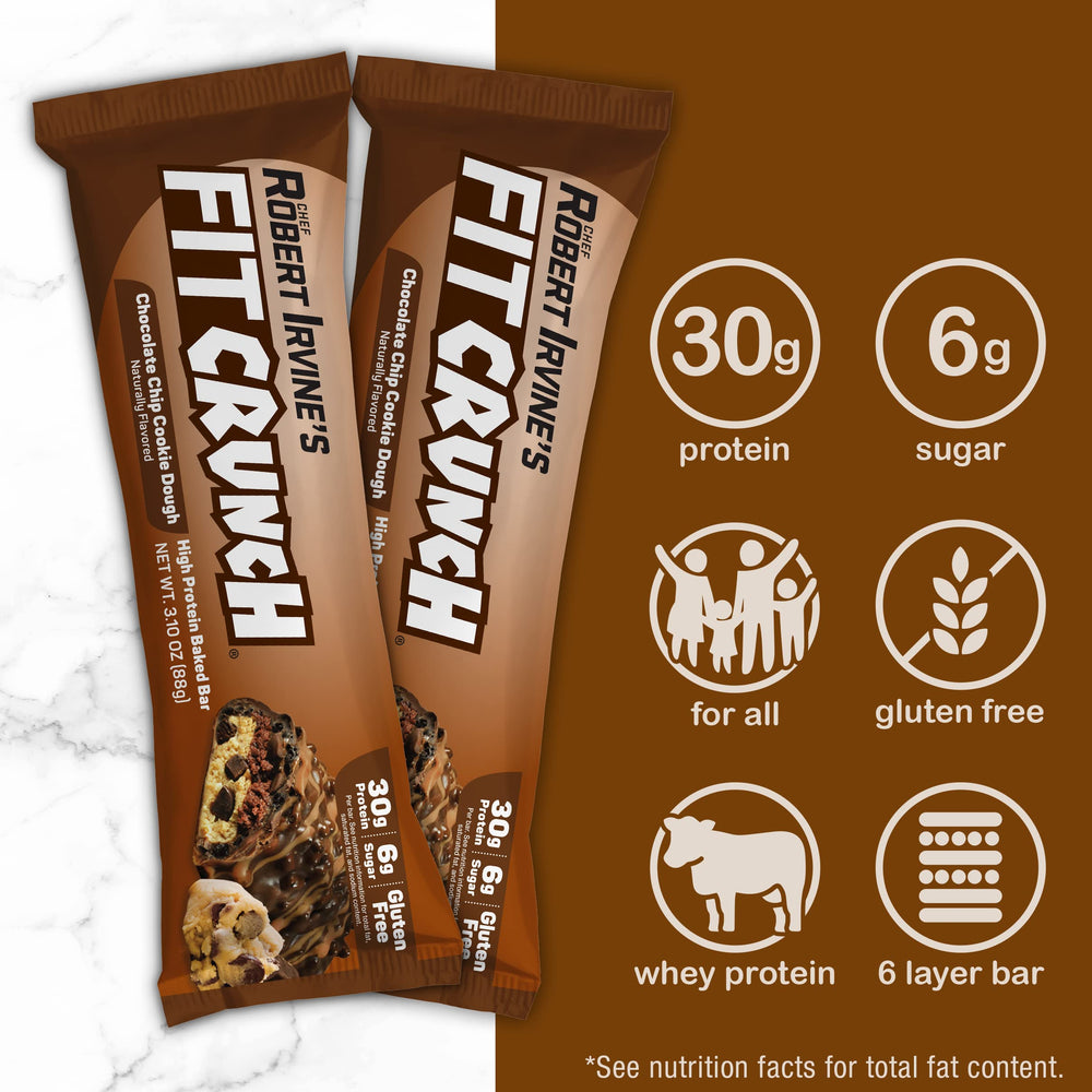 FitCrunch 6-layer texture close-up shows premium mouthfeel and protein-packed snack.