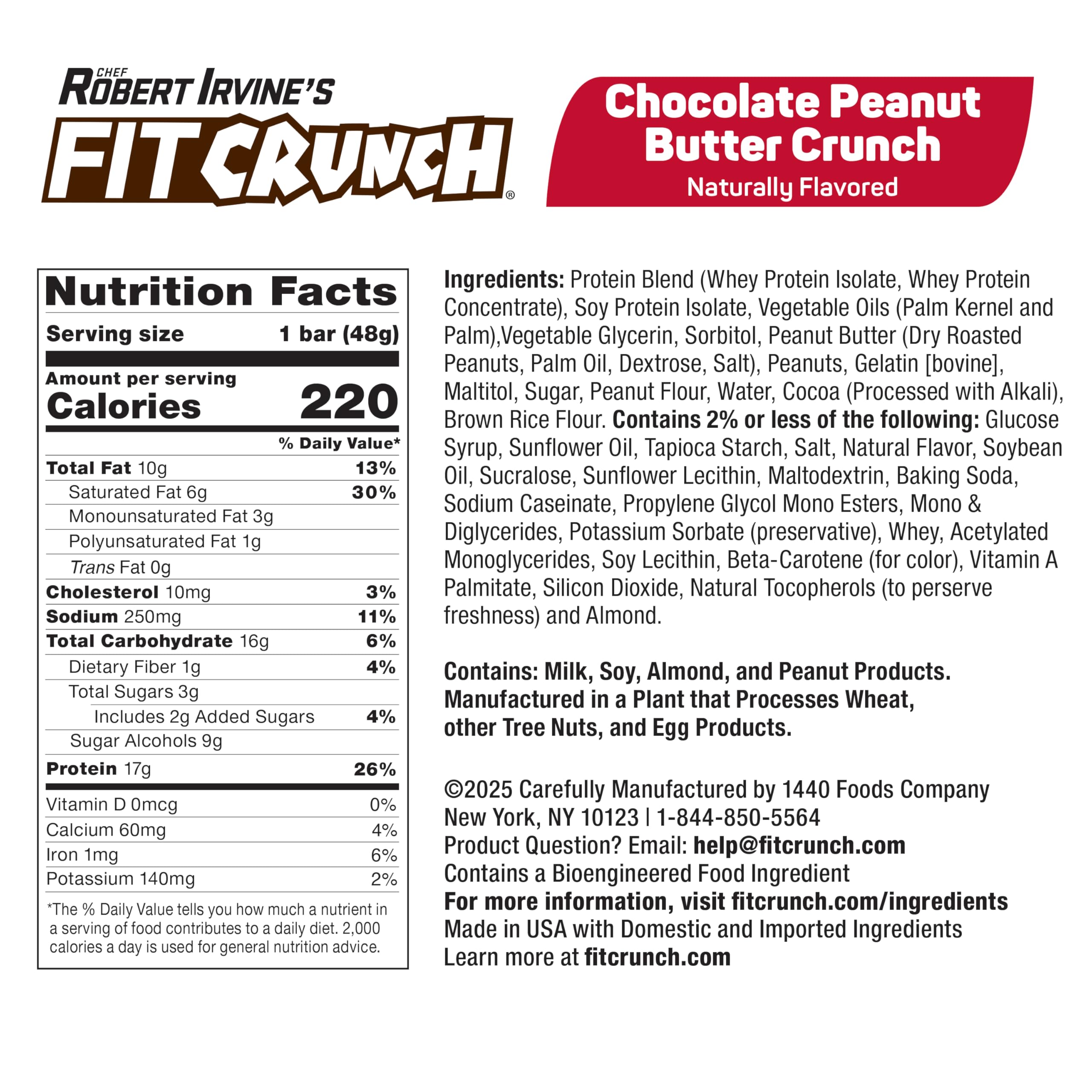 Fit Crunch six-layer baked bar structure delivers a premium texture for workouts.