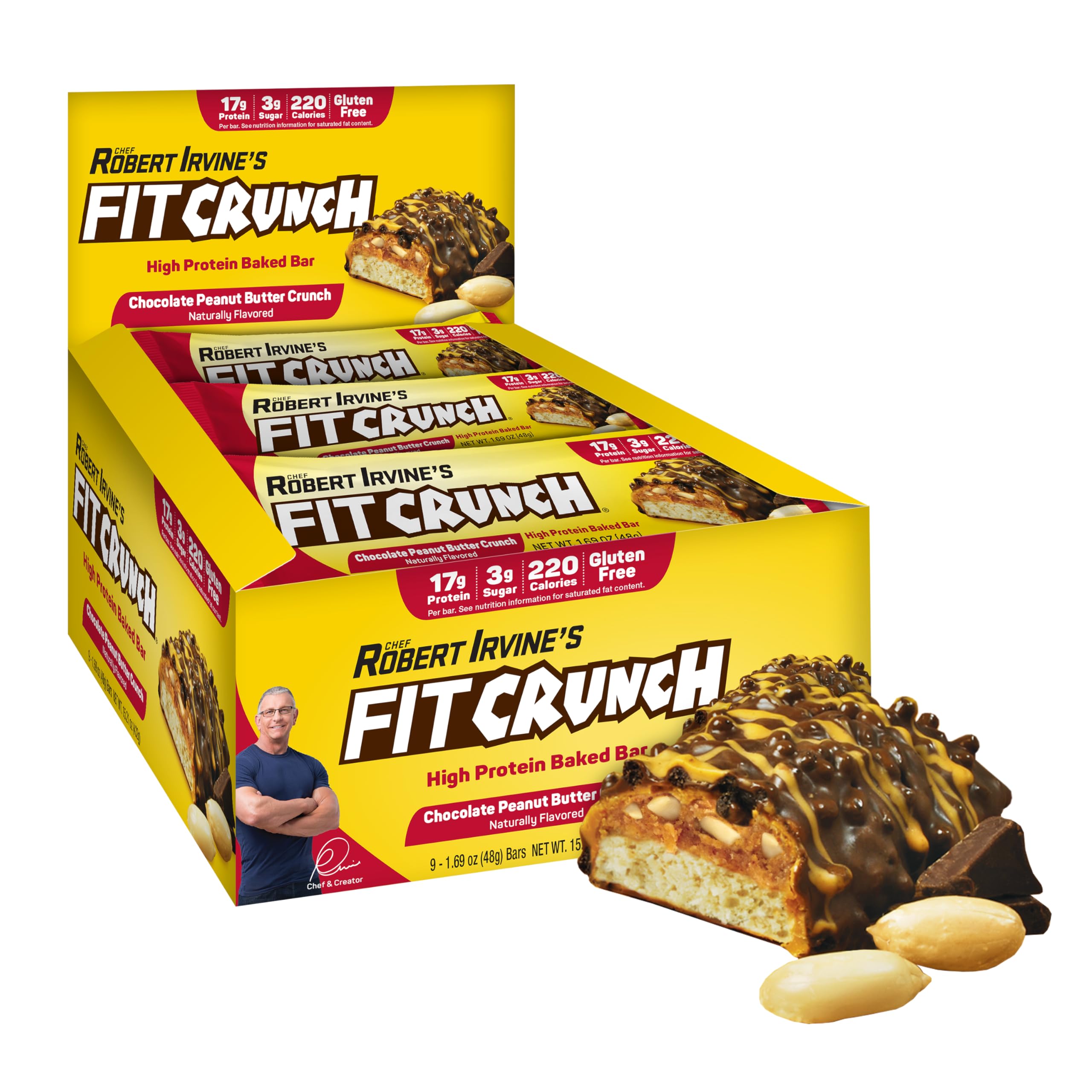 FITCRUNCH Peanut Butter Crunch snack-size bar wrapped, on-the-go protein
