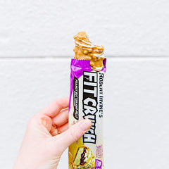 Fit Crunch bar soft cake-core slice highlights tender crumb and satisfying chew.