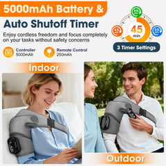 Auto-shutoff timer supports safe use during sessions.