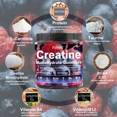 Close-up of Fitfido gummies texture showing chewy, fruity consistency.