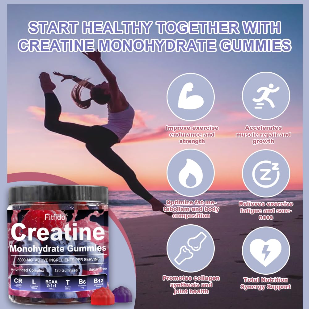 Ingredient panel of Fitfido gummies highlighting vegan, gluten-free formula.
