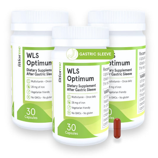 FitForMe bariatric multivitamin bottle shown for simple daily dosing after surgery
