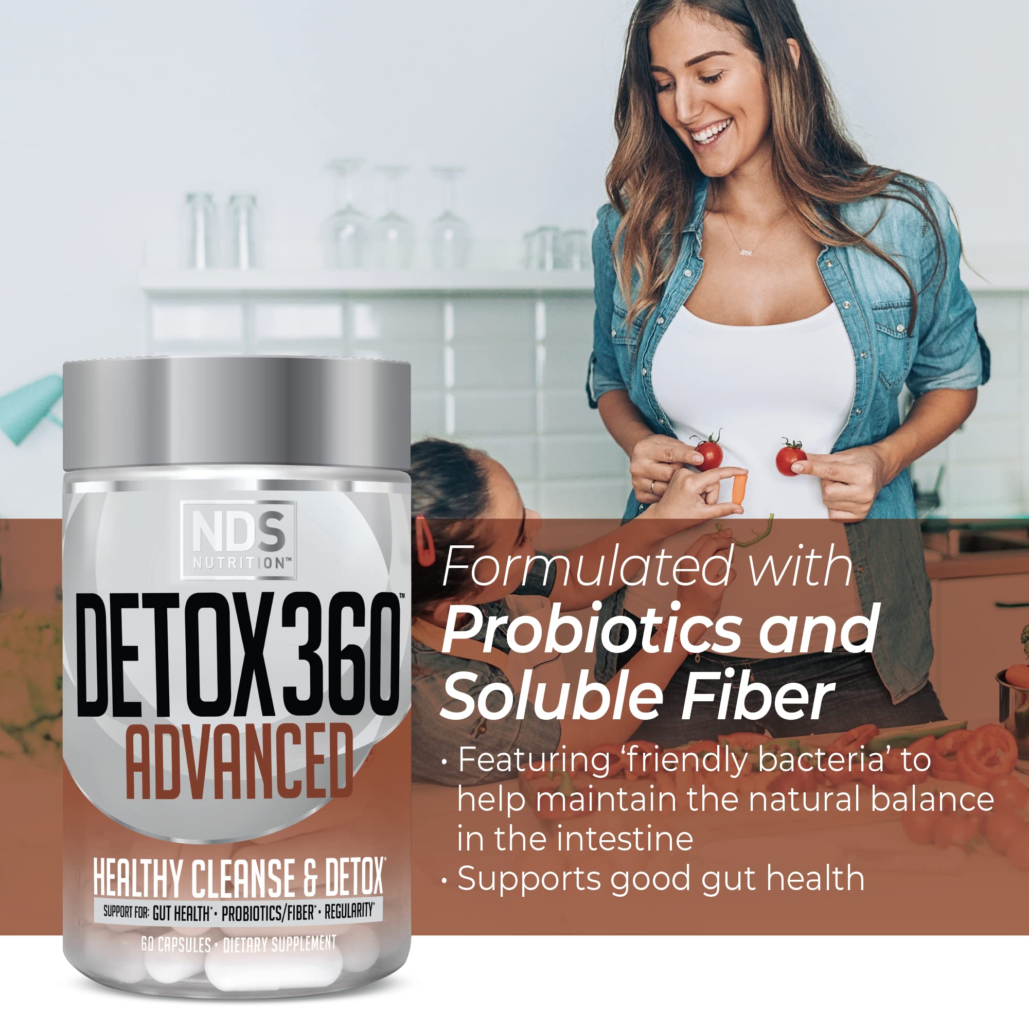 FitLife Detox360 Advanced oat bran fiber image signaling regularity support.