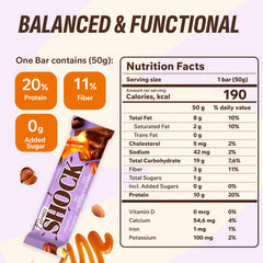 FitnesSHOCK 12-count box shown for convenient portion-controlled snacking.