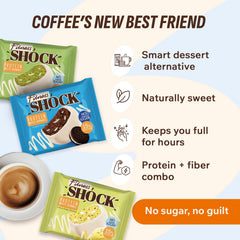 FitnesSHOCK brownie bar individually wrapped, ideal for on-the-go snacking.