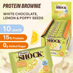 FitnesSHOCK low sugar brownie with 2g sugar for mindful indulgence