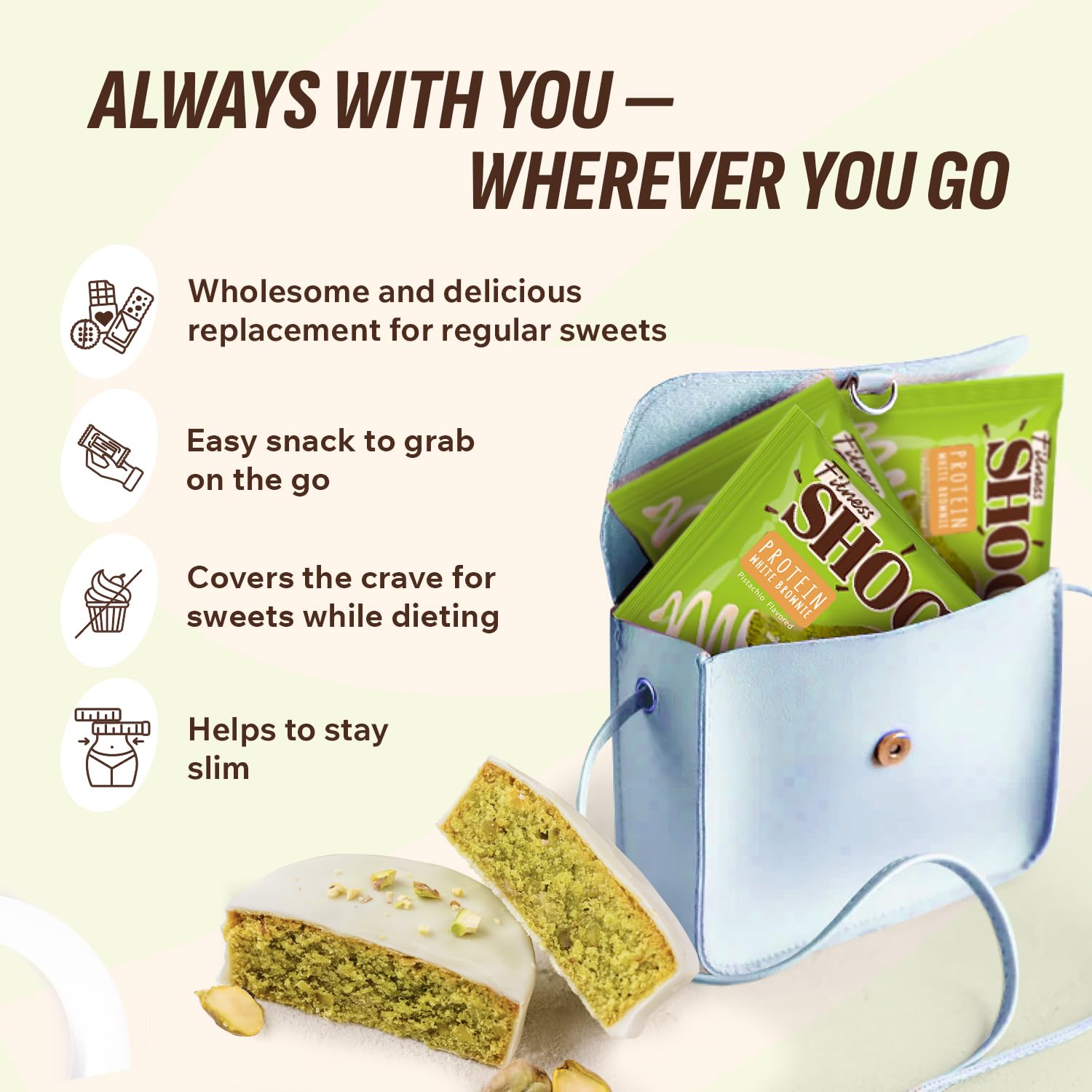 FitnesSHOCK 10-count box, convenient to portion and share, ideal for home, office, or on-the-go.