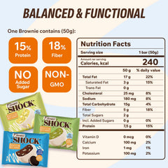 FitnesSHOCK white chocolate brownie cookie cream close-up, pairs well with coffee.