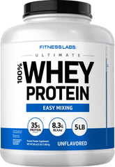 Fitness Labs Whey Protein Powder Unflavored bottle boosts daily protein choices.