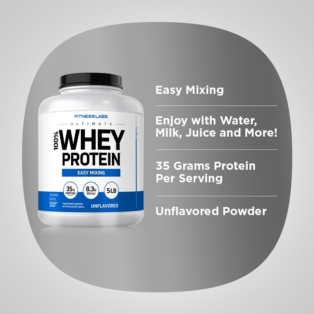 Fitness Labs Whey Protein Powder Unflavored powder-dissolved demonstrates smooth texture.