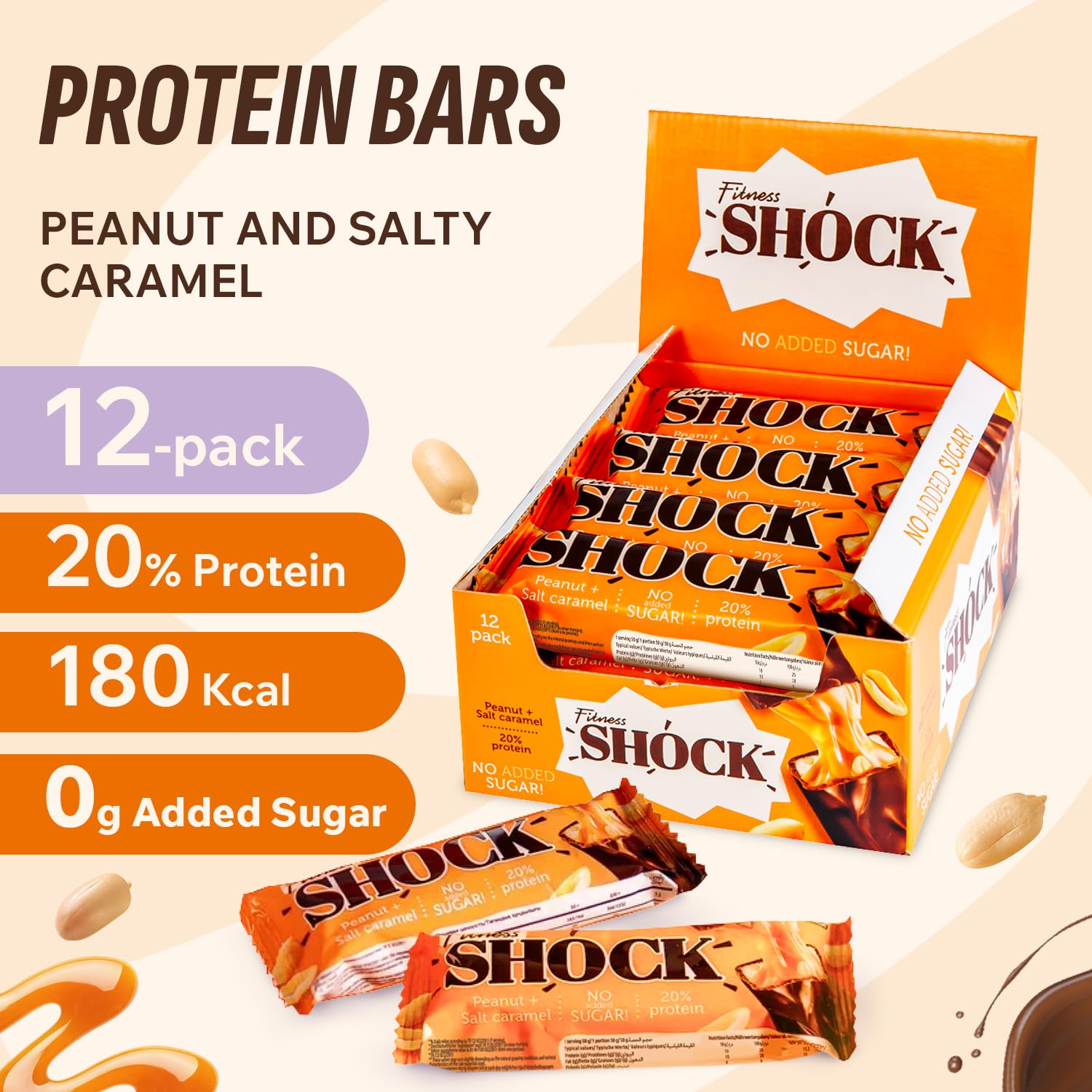 FitnesSHOCK 50g bar delivers 10g protein to curb cravings