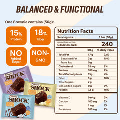 FitnesSHOCK banana brownie slice, creamy interior and fruity aroma.