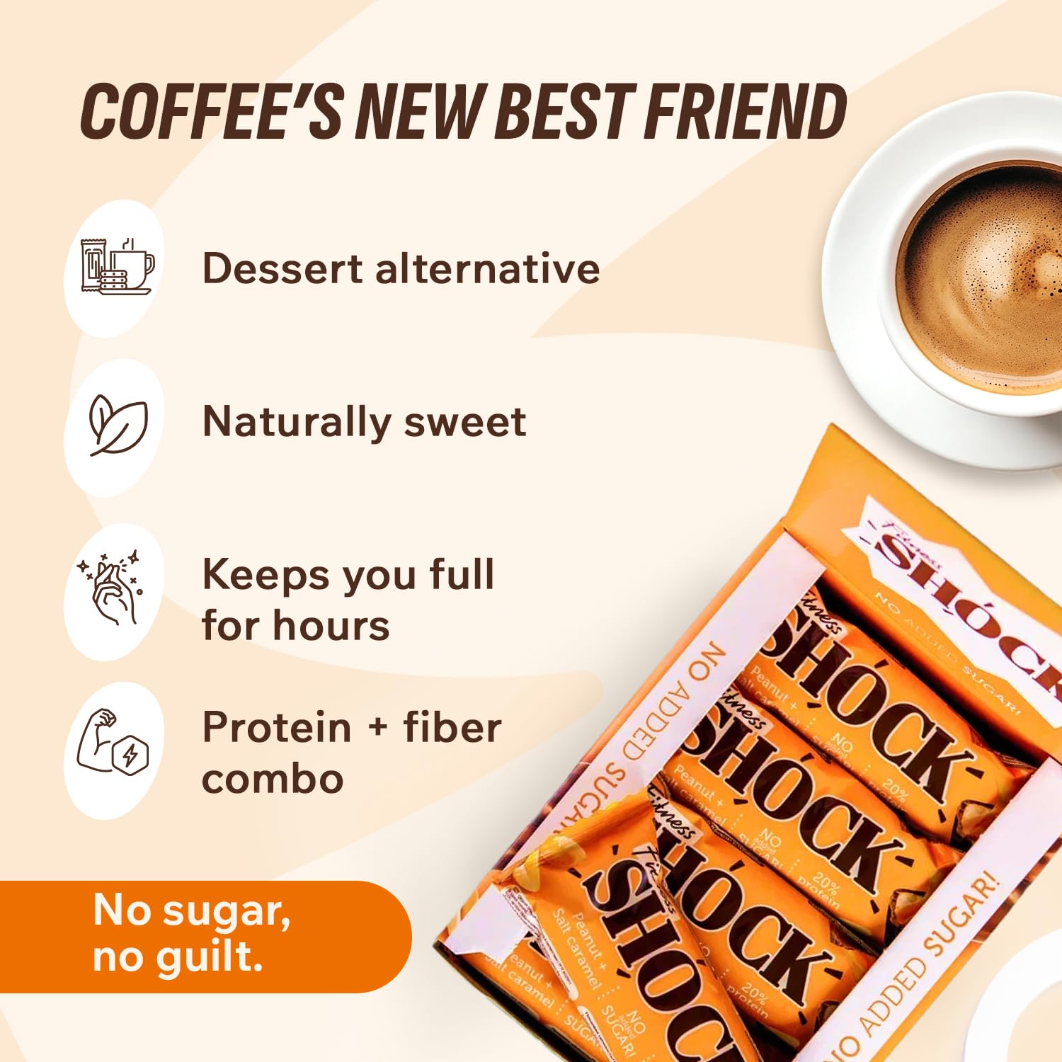 FitnesSHOCK bar contains only 1g sugar per serving