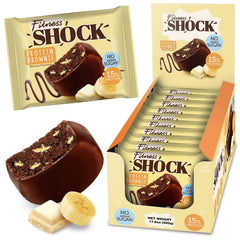 FitnessShock Protein Brownies pack of 10, convenient on-the-go dessert.