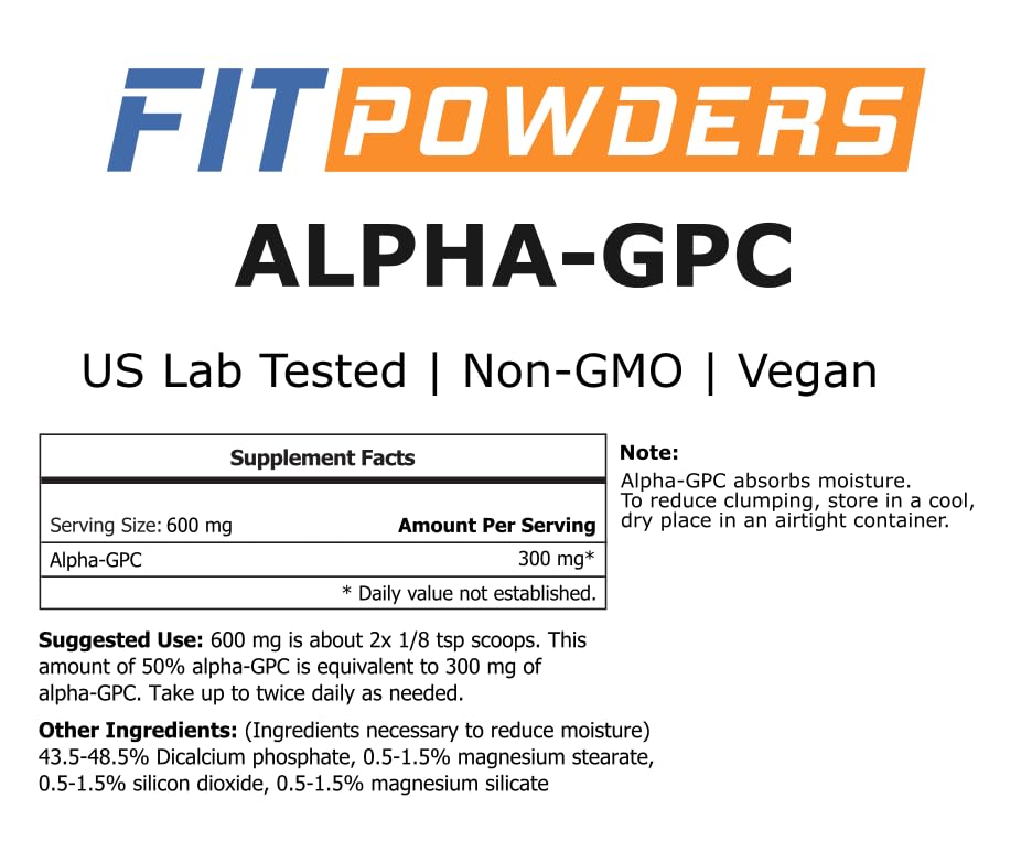 FitPowders Alpha GPC powder scoop included for precise dosing
