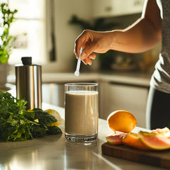 FitPowders Citicoline powder stirred into a smoothie for everyday use.