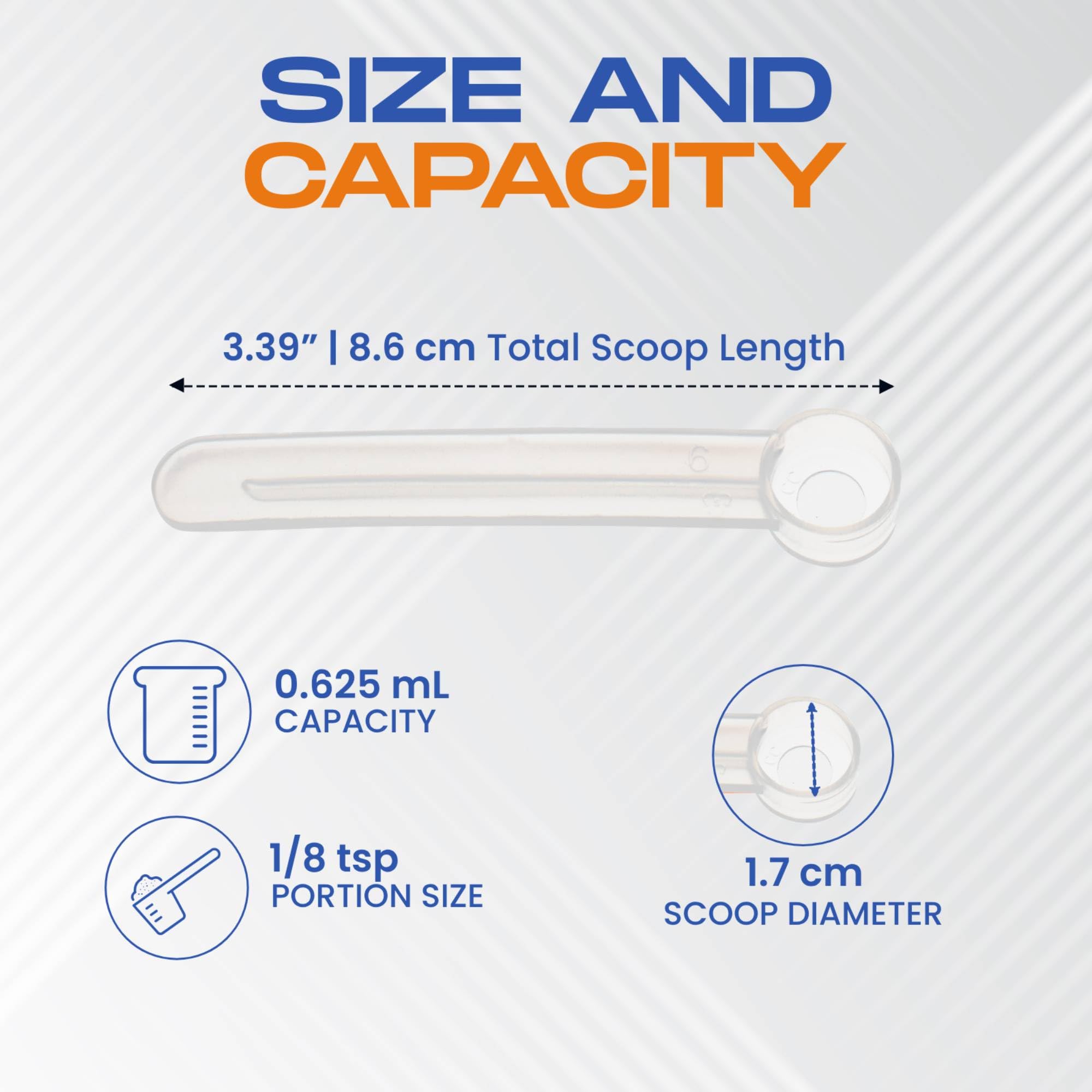 Accurate dosing with the included 1/8 scoop