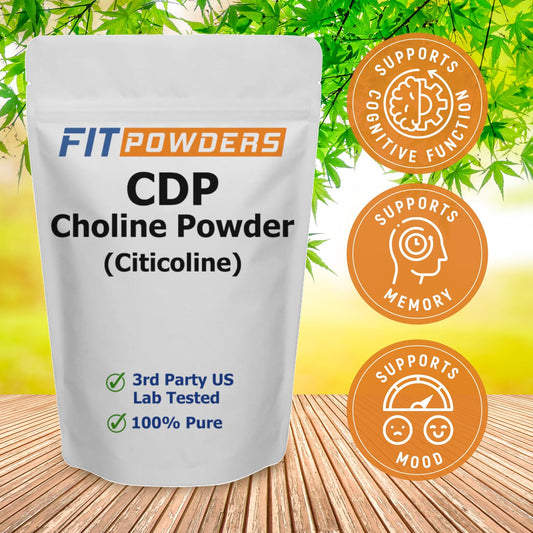 FitPowders Citicoline powder scoop visible for precise dosing.